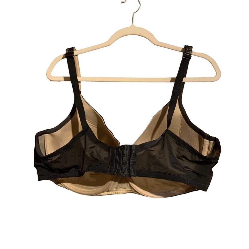 Cacique Womens Size 46DD Black Lace Overlay Lightly Lined Balconette Bra - Picture 3 of 4
